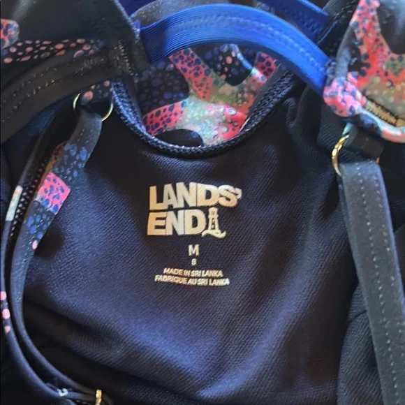 Lands' End Blue and Pink One Piece Swimsuit - Picture 2 of 2